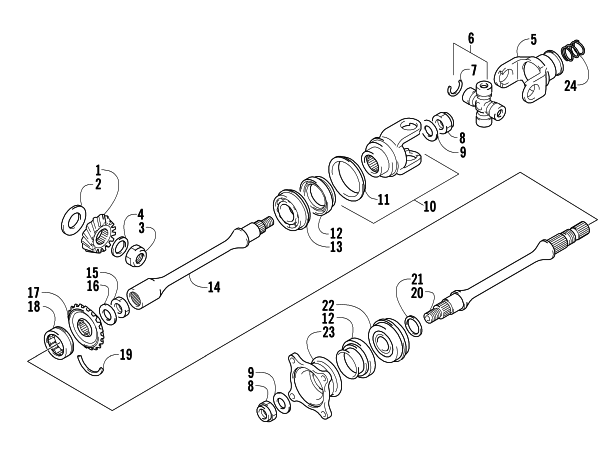 Parts Diagram for Arctic Cat 2006 400 MANUAL TRANSMISSION 4X4 FIS ATV SECONDARY DRIVE ASSEMBLY