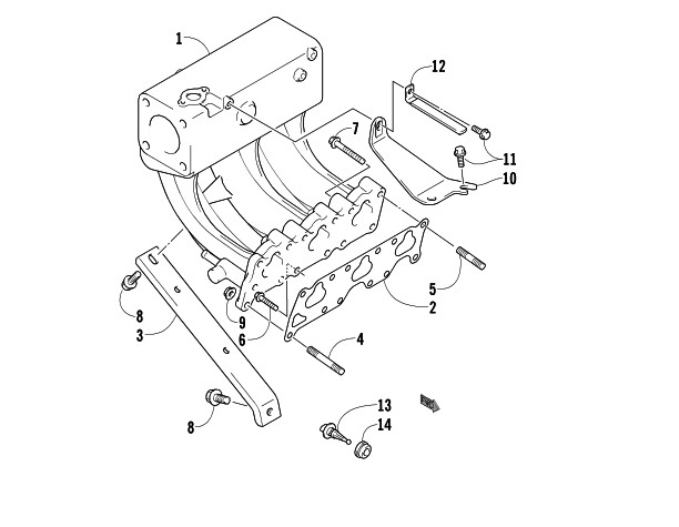 Parts Diagram for Arctic Cat 2007 BEARCAT WIDE TRACK SNOWMOBILE INTAKE MANIFOLD ASSEMBLY