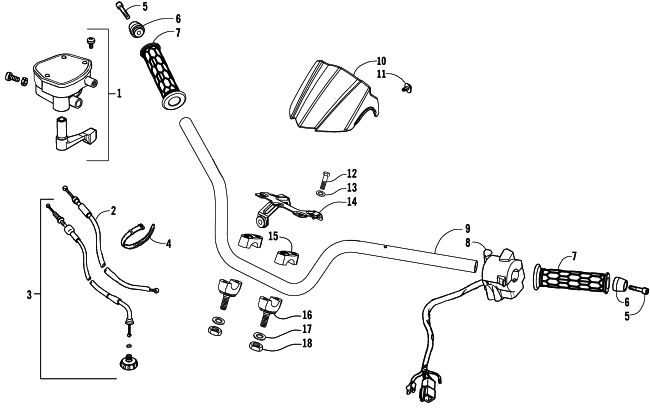 Parts Diagram for Arctic Cat 2006 250 DVX ATV HANDLEBAR AND CONTROLS ASSEMBLY