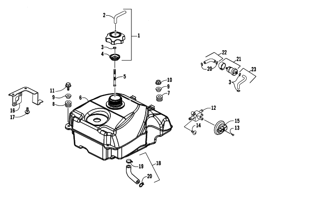 Parts Diagram for Arctic Cat 2007 250 DVX ATV GAS TANK ASSEMBLY