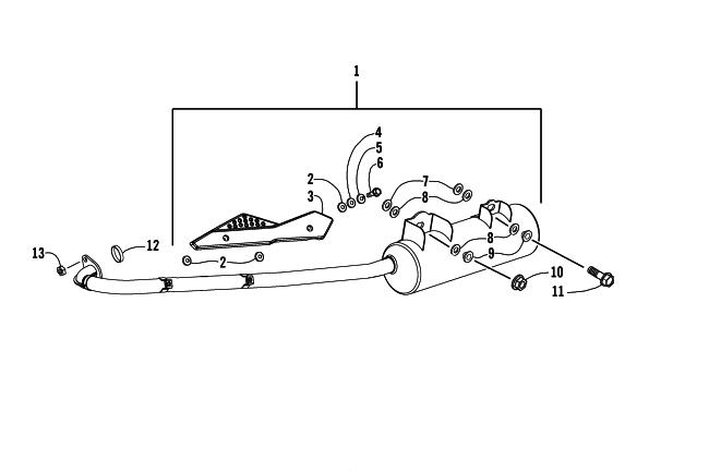 Parts Diagram for Arctic Cat 2008 250 DVX ATV EXHAUST ASSEMBLY