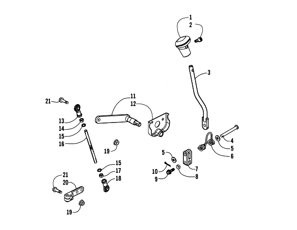 Parts Diagram for Arctic Cat 2007 250 DVX ATV SHIFT LEVER ASSEMBLY