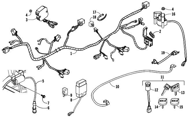 Parts Diagram for Arctic Cat 2007 250 DVX ATV ELECTRICAL AND WIRING HARNESS ASSEMBLY