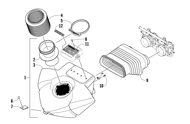 Parts Diagram for Arctic Cat 2006 FIRECAT 600 EFI SNOWMOBILE AIR SILENCER ASSEMBLY