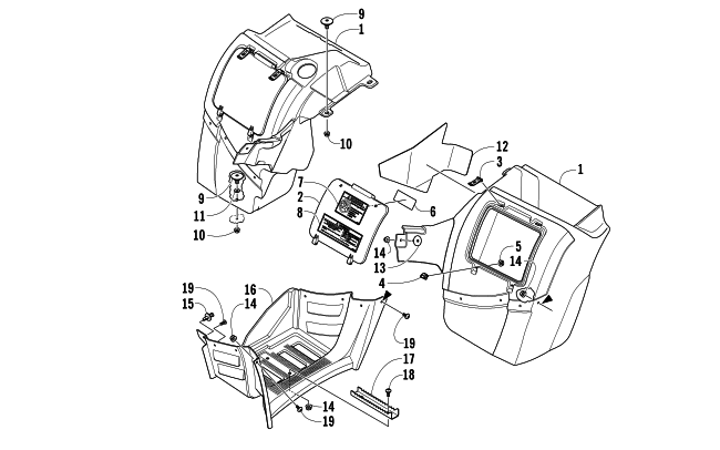 Parts Diagram for Arctic Cat 2006 500 AUTOMATIC TRANSMISSION 4X4 TBX ATV STORAGE BOX ASSEMBLY