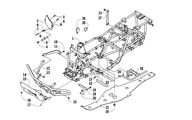 Parts Diagram for Arctic Cat 2006 400 AUTOMATIC TRANSMISSION 4X4 TBX ATV FRAME AND RELATED PARTS