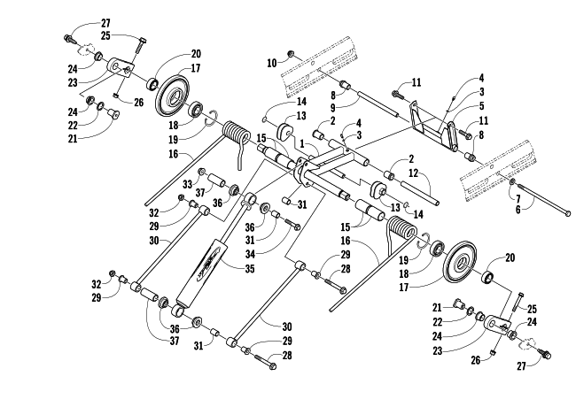 Parts Diagram for Arctic Cat 2006 M5 EFI SNOWMOBILE REAR SUSPENSION REAR ARM ASSEMBLY