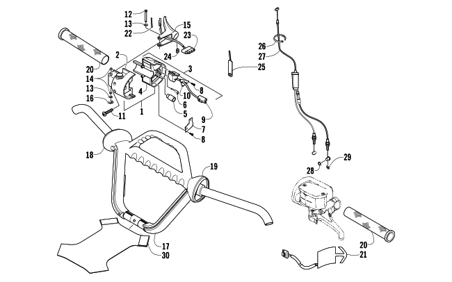 Parts Diagram for Arctic Cat 2006 KING CAT 900 EFI SNOWMOBILE HANDLEBAR AND CONTROLS