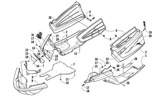 Parts Diagram for Arctic Cat 2006 M7 153 SNOWMOBILE BELLY PAN ASSEMBLY