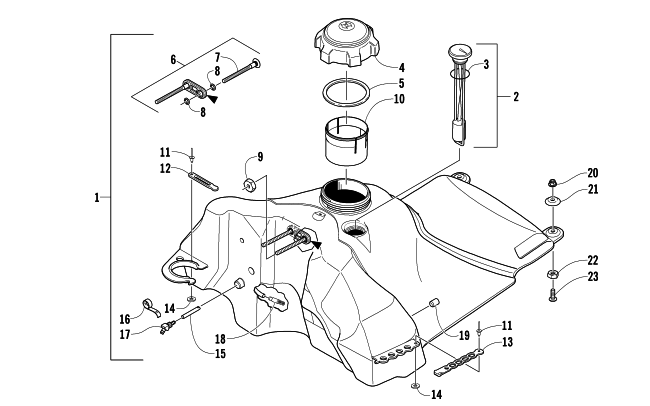 Parts Diagram for Arctic Cat 2006 M7 153 CT SNOWMOBILE GAS TANK ASSEMBLY