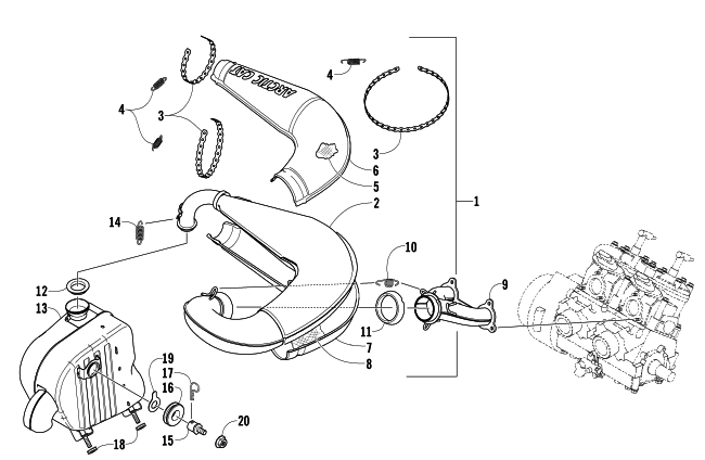 Parts Diagram for Arctic Cat 2006 M5 EFI SNOWMOBILE EXHAUST ASSEMBLY