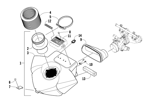 Parts Diagram for Arctic Cat 2006 M5 EFI SNOWMOBILE AIR SILENCER ASSEMBLY