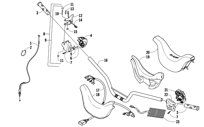 Parts Diagram for Arctic Cat 2006 T660 TOURING SNOWMOBILE HANDLEBAR AND CONTROLS