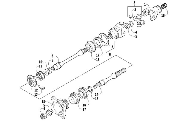 Parts Diagram for Arctic Cat 2007 500 MANUAL TRANSMISSION 4X4 FIS ATV SECONDARY DRIVE ASSEMBLY