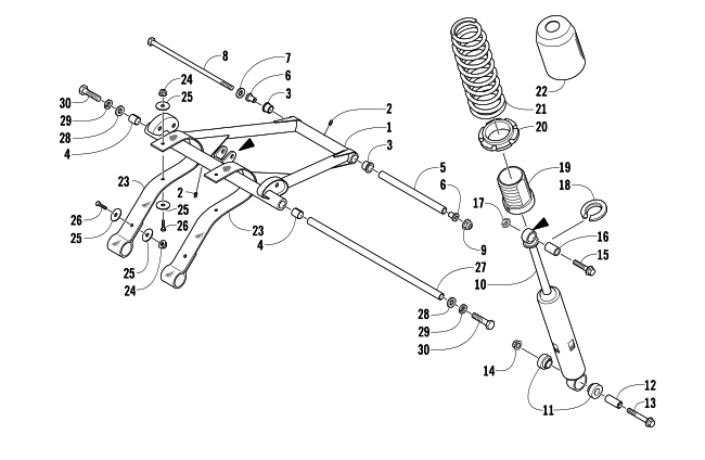 Parts Diagram for Arctic Cat 2006 BEARCAT 570 LONG TRACK SNOWMOBILE REAR SUSPENSION FRONT ARM ASSEMBLY