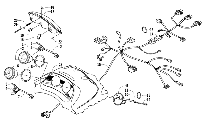 Parts Diagram for Arctic Cat 2006 BEARCAT WIDE TRACK SNOWMOBILE HEADLIGHT, INSTRUMENTS, AND WIRING ASSEMBLIES