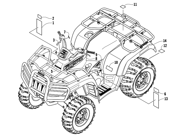 Parts Diagram for Arctic Cat 2006 650 H1 AUTOMATIC TRANSMISSION 4X4 SE CA ATV DECALS