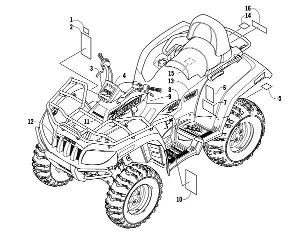 Parts Diagram for Arctic Cat 2006 500 AUTOMATIC TRANSMISSION 4X4 TRV ATV DECALS