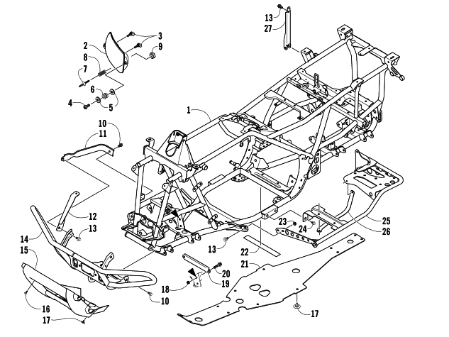 Parts Diagram for Arctic Cat 2006 500 AUTOMATIC TRANSMISSION 4X4 TRV ATV FRAME AND RELATED PARTS