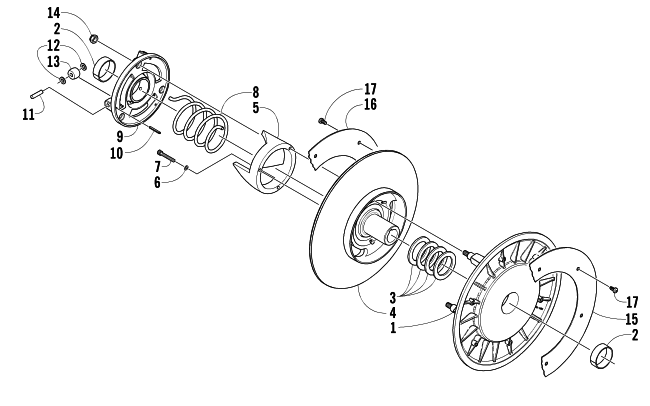 Parts Diagram for Arctic Cat 2006 SABERCAT 600 EFI LX SNOWMOBILE DRIVEN CLUTCH