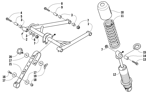 Parts Diagram for Arctic Cat 2006 KING CAT 900 EFI SNOWMOBILE REAR SUSPENSION FRONT ARM ASSEMBLY