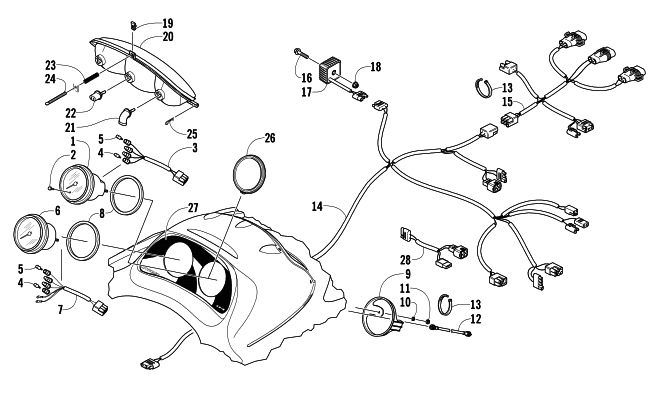 Parts Diagram for Arctic Cat 2006 KING CAT 900 EFI SNOWMOBILE HEADLIGHT, INSTRUMENTS, AND WIRING ASSEMBLIES