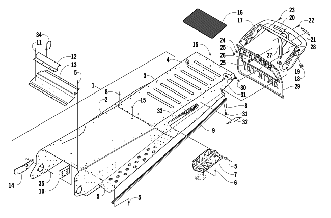 Parts Diagram for Arctic Cat 2006 KING CAT 900 EFI SNOWMOBILE TUNNEL AND REAR BUMPER