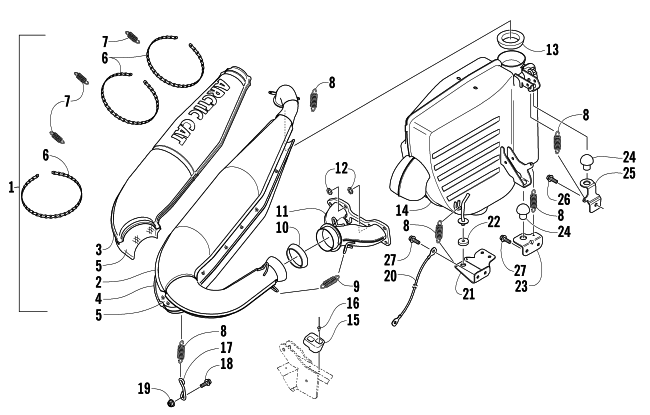 Parts Diagram for Arctic Cat 2006 KING CAT 900 EFI SNOWMOBILE EXHAUST ASSEMBLY