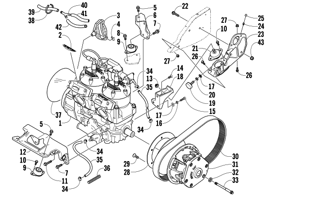 Parts Diagram for Arctic Cat 2006 KING CAT 900 EFI SNOWMOBILE ENGINE AND RELATED PARTS