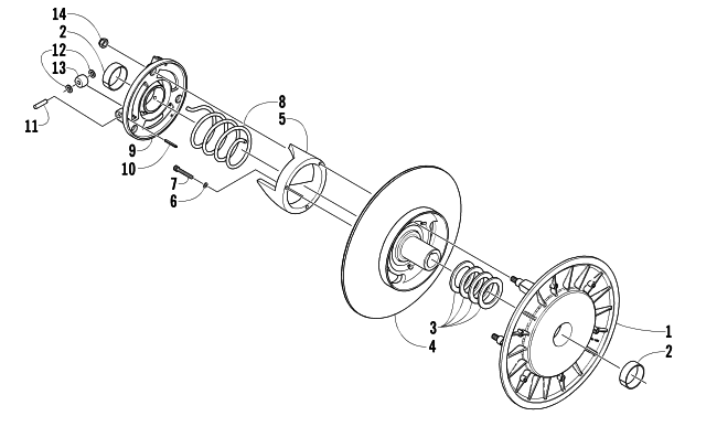 Parts Diagram for Arctic Cat 2005 KING CAT 900 SNOWMOBILE DRIVEN CLUTCH