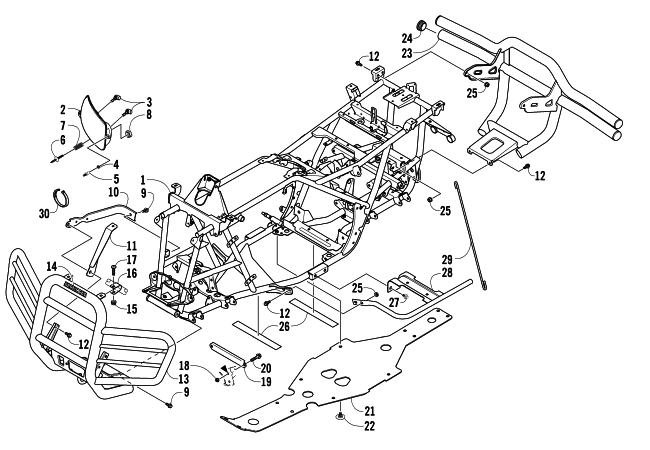 Parts Diagram for Arctic Cat 2006 650 H1 AUTOMATIC TRANSMISSION 4X4 SE ATV FRAME AND RELATED PARTS