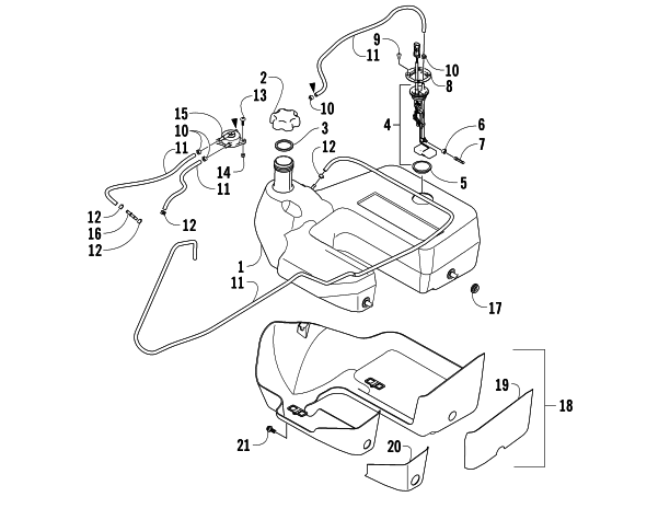 Parts Diagram for Arctic Cat 2006 650 H1 AUTOMATIC TRANSMISSION 4X4 SE CA ATV GAS TANK ASSEMBLY