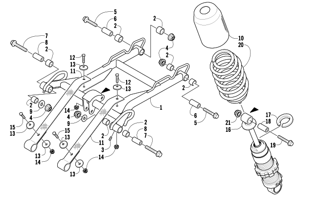 Parts Diagram for Arctic Cat 2007 CROSSFIRE 1000 EFI SNO PRO SNOWMOBILE REAR SUSPENSION FRONT ARM ASSEMBLY