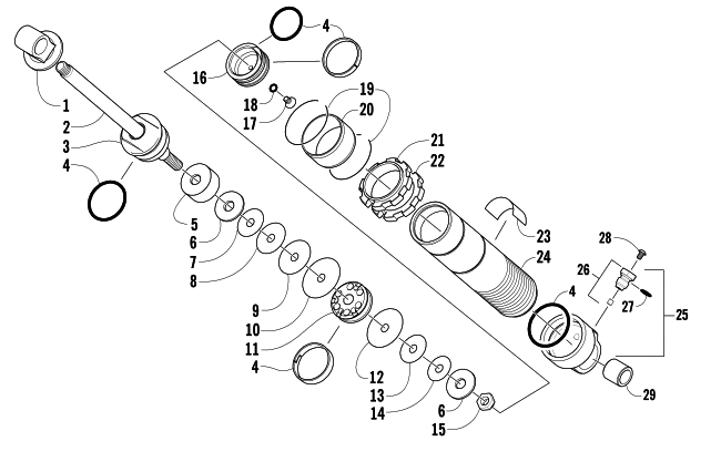 Parts Diagram for Arctic Cat 2008 CROSSFIRE 1000 EFI SNO PRO SNOWMOBILE REAR SUSPENSION FRONT ARM SHOCK ABSORBER