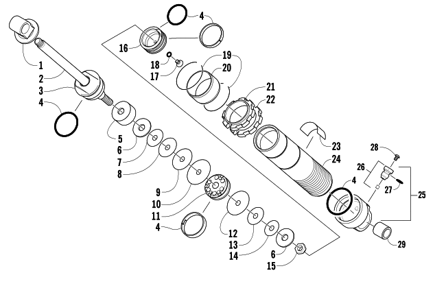 Parts Diagram for Arctic Cat 2008 CROSSFIRE 800 EFI SNO PRO SNOWMOBILE REAR SUSPENSION FRONT ARM SHOCK ABSORBER