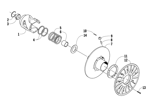 Parts Diagram for Arctic Cat 2006 T660 TURBO ST SNOWMOBILE DRIVEN CLUTCH
