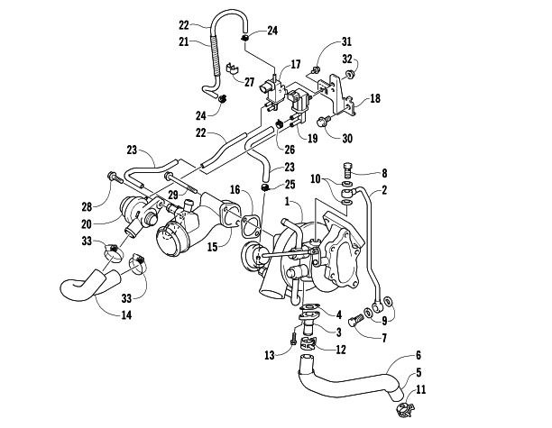Parts Diagram for Arctic Cat 2006 T660 TURBO ST SNOWMOBILE TURBOCHARGER ASSEMBLY