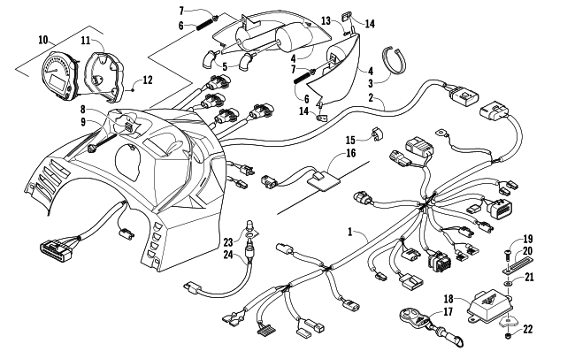 Parts Diagram for Arctic Cat 2007 T660 TOURING SNOWMOBILE HEADLIGHT, INSTRUMENTS, AND WIRING ASSEMBLIES