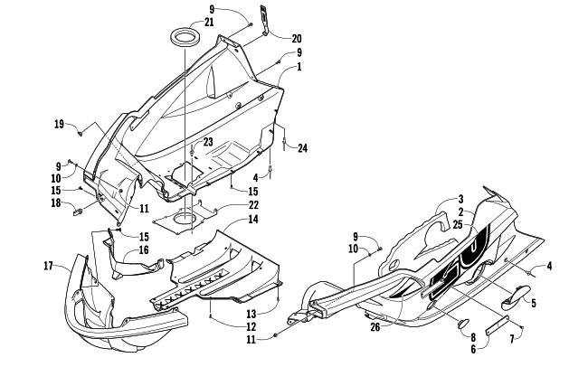 Parts Diagram for Arctic Cat 2006 FIRECAT 700 EFI LIMITED EDITION SNOWMOBILE BELLY PAN ASSEMBLY