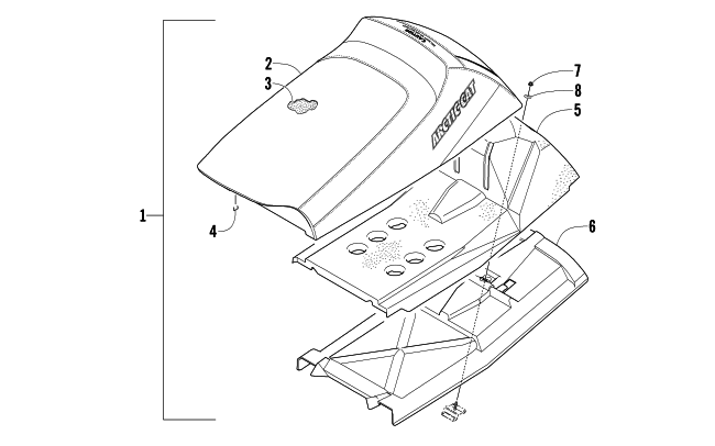 Parts Diagram for Arctic Cat 2006 FIRECAT 700 EFI LIMITED EDITION SNOWMOBILE SEAT ASSEMBLY