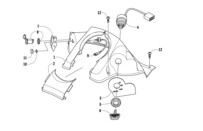Parts Diagram for Arctic Cat 2007 T660 TOURING SNOWMOBILE CONSOLE AND SWITCH ASSEMBLY