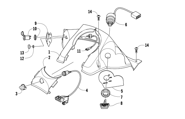 Parts Diagram for Arctic Cat 2006 T660 TURBO TOURING LE SNOWMOBILE CONSOLE AND SWITCH ASSEMBLY