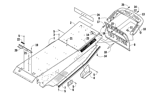 Parts Diagram for Arctic Cat 2006 T660 TURBO TRAIL SNOWMOBILE TUNNEL AND REAR BUMPER