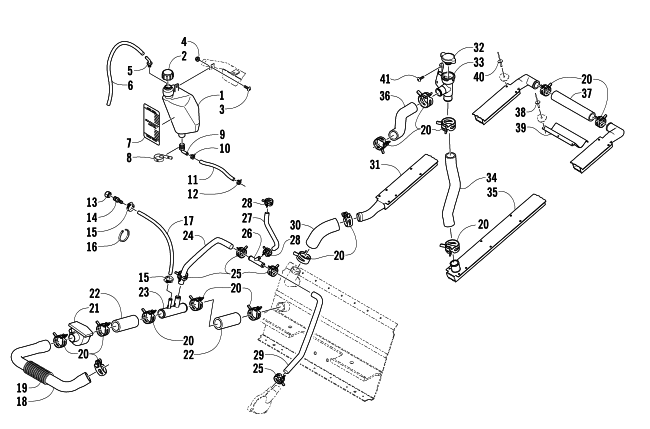 Parts Diagram for Arctic Cat 2006 T660 TURBO TRAIL LE SNOWMOBILE COOLING ASSEMBLY