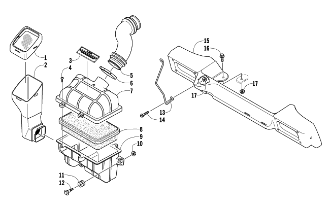 Parts Diagram for Arctic Cat 2006 T660 TURBO TRAIL LE SNOWMOBILE AIR SILENCER ASSEMBLY