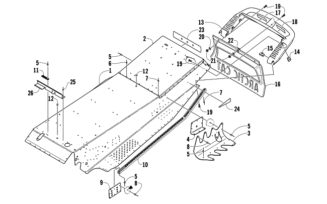 Parts Diagram for Arctic Cat 2006 T660 TURBO ST SNOWMOBILE TUNNEL AND REAR BUMPER