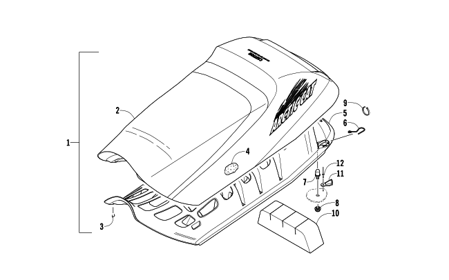 Parts Diagram for Arctic Cat 2006 CROSSFIRE 600 EFI SNO PRO SNOWMOBILE SEAT ASSEMBLY