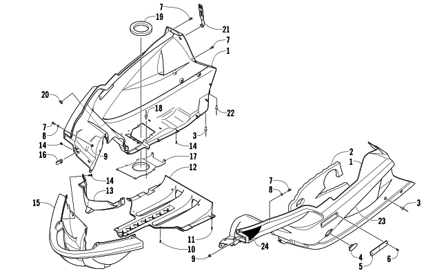 Parts Diagram for Arctic Cat 2006 FIRECAT 600 EFI R SNOWMOBILE BELLY PAN ASSEMBLY