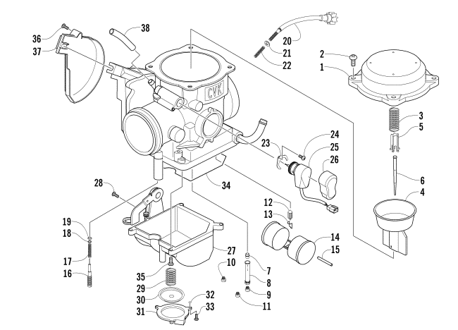 Parts Diagram for Arctic Cat 2006 PROWLER XT 650 H1 AUTOMATIC 4X4 ATV CARBURETOR