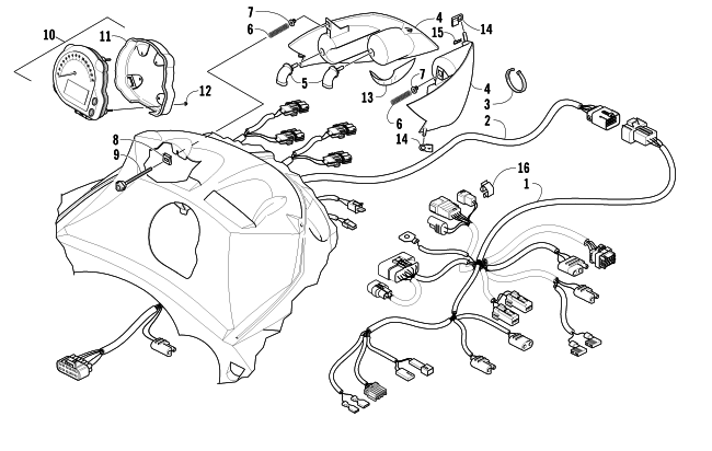 Parts Diagram for Arctic Cat 2007 T660 TURBO TRAIL LE SNOWMOBILE HEADLIGHT, INSTRUMENTS, AND WIRING ASSEMBLIES